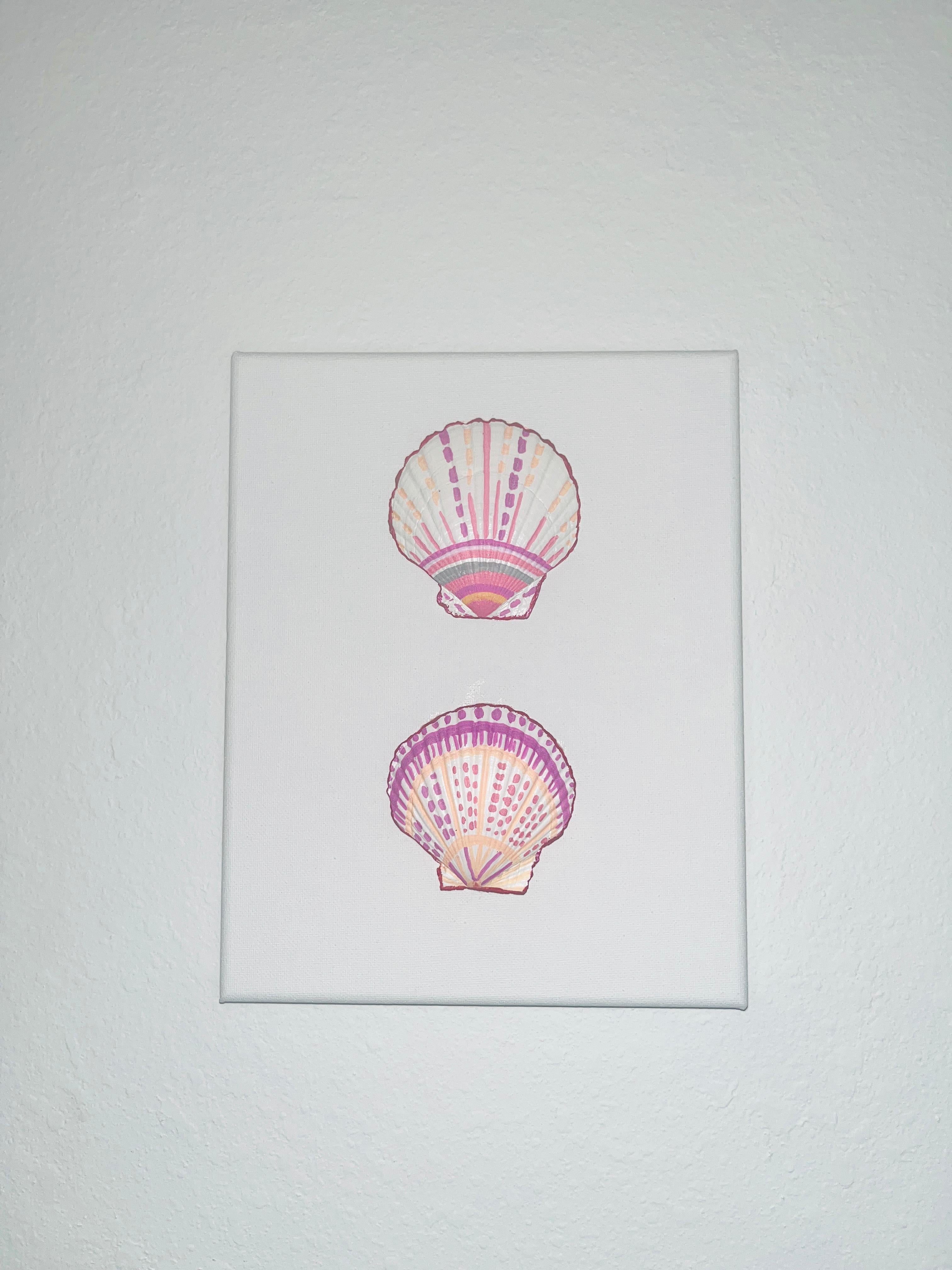🐚 Twin Shells – Original Hand-Painted Canvas